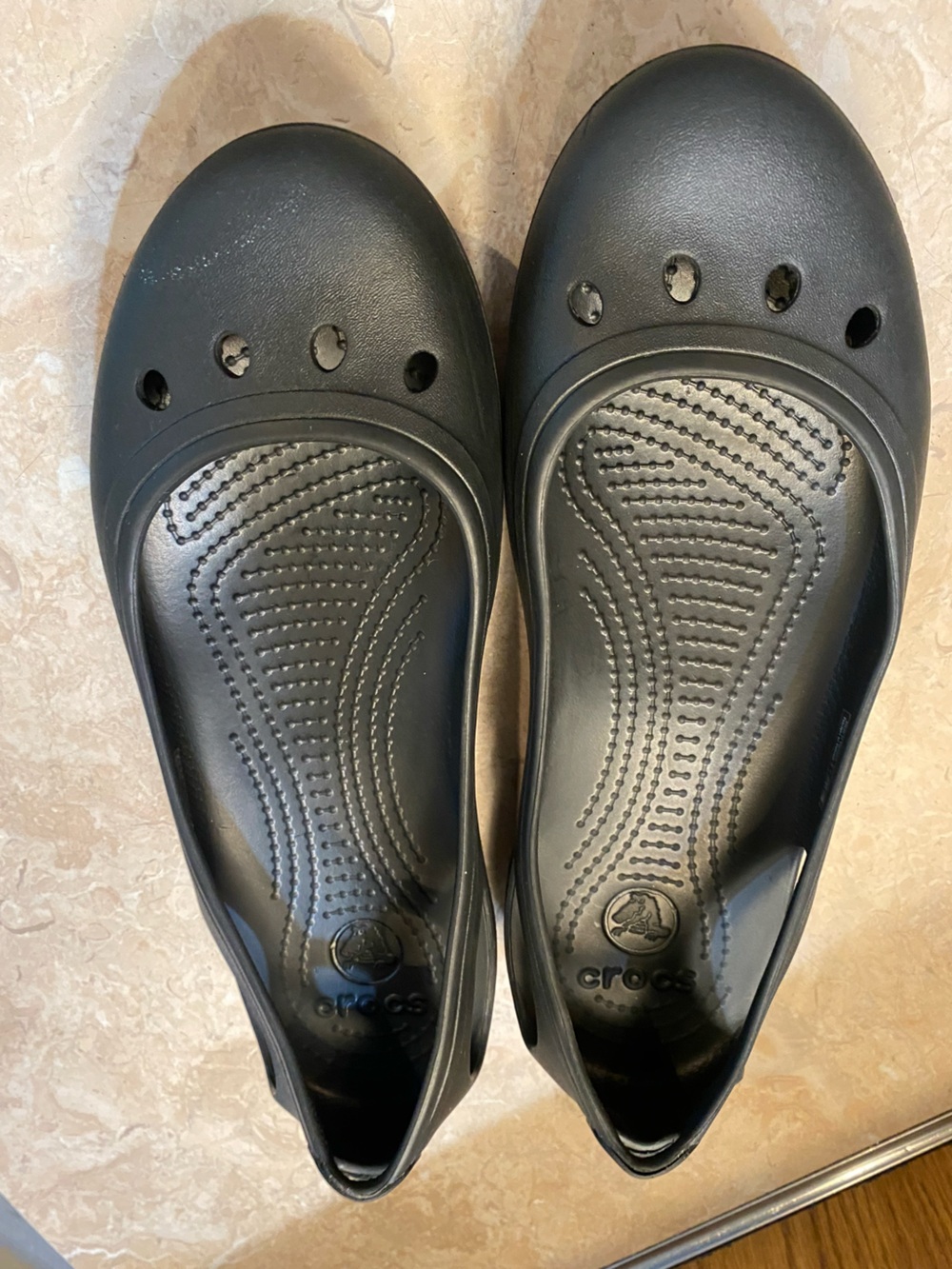 CROCS Women's Black Slip-On Flats